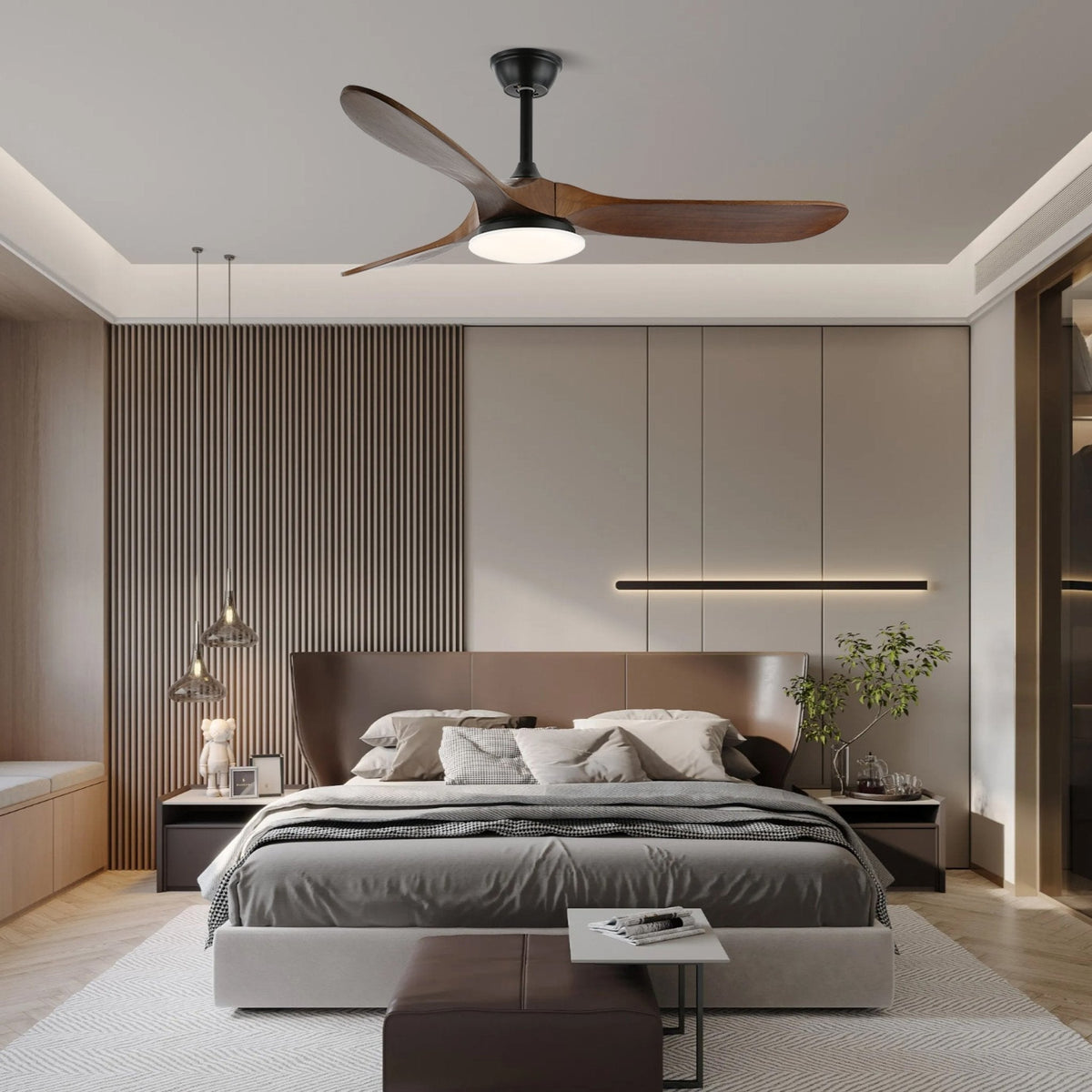 Oriken Ventilatore da soffitto con luce minimalista