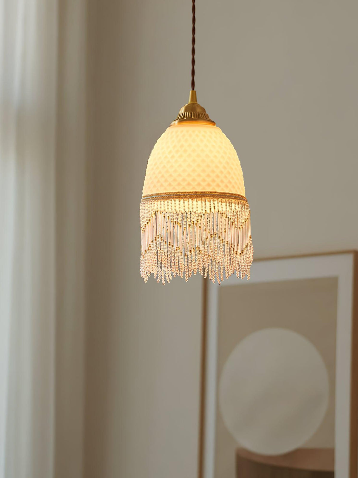 Mesh Tassel lampada a sospensione in vetro