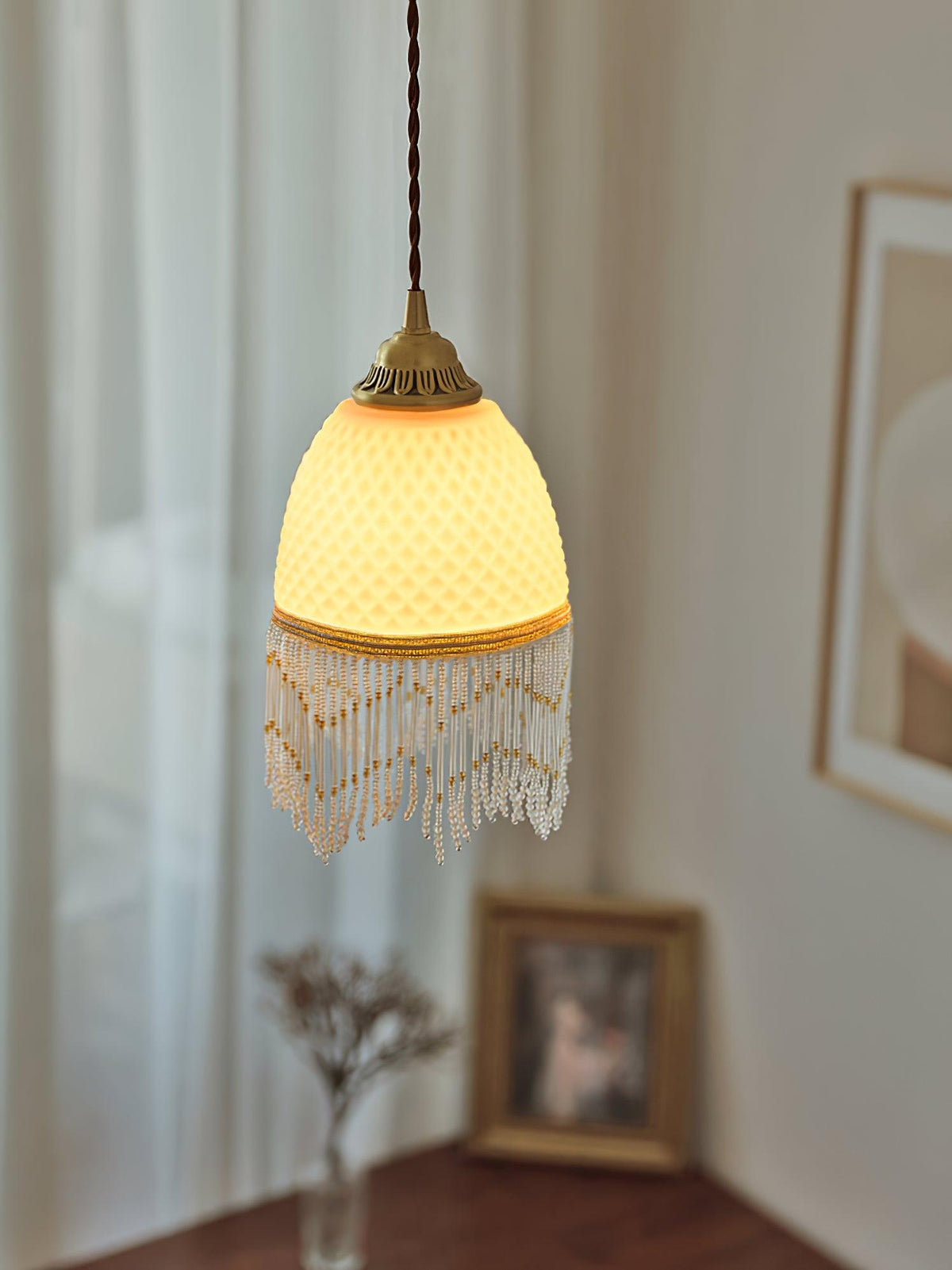 Mesh Tassel lampada a sospensione in vetro