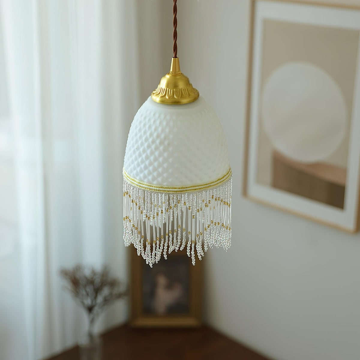 Mesh Tassel lampada a sospensione in vetro