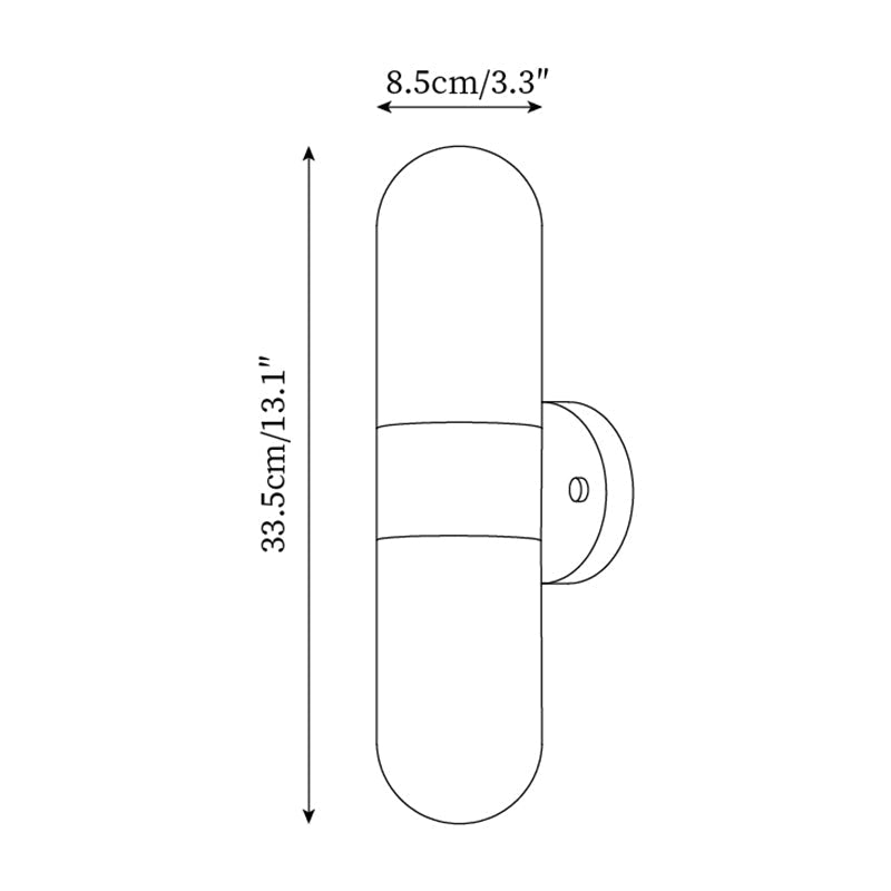 Lampada da parete in metallo e vetro, stile moderno minimalista verticale per camera da letto