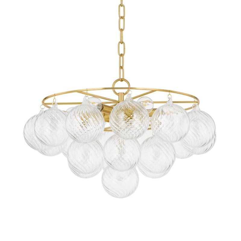 Velineon lampadario sfera in vetro Trasparente ottone Antico elegante