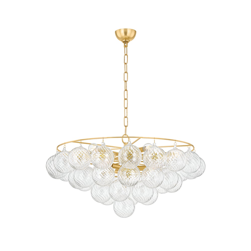 Velineon lampadario sfera in vetro Trasparente ottone Antico elegante