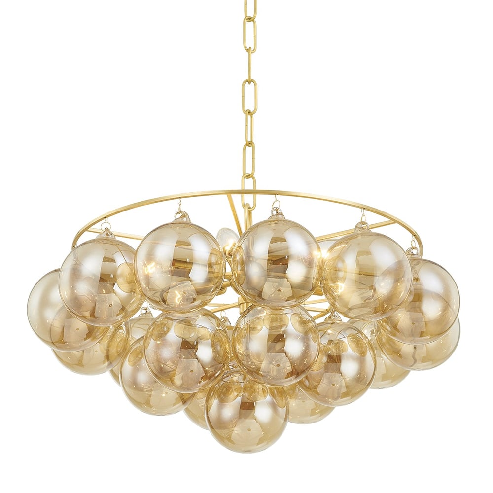 Velineon lampadario sfera in vetro Trasparente ottone Antico elegante