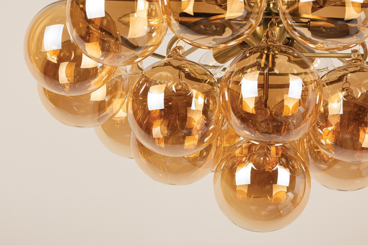 Velineon lampadario sfera in vetro Trasparente ottone Antico elegante