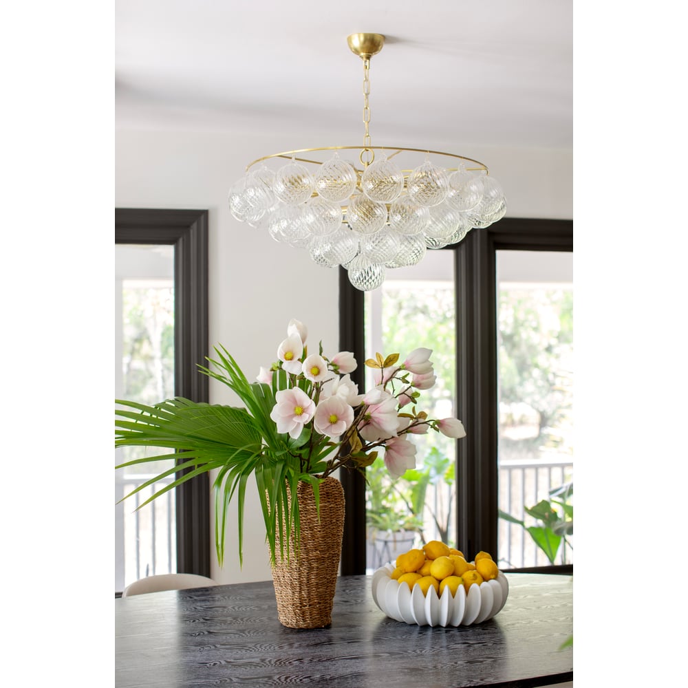 Velineon lampadario sfera in vetro Trasparente ottone Antico elegante