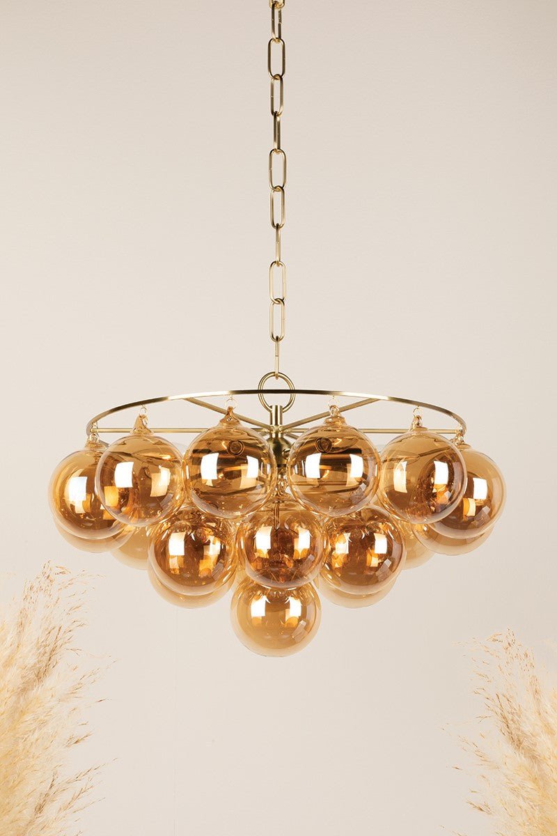 Velineon lampadario sfera in vetro Trasparente ottone Antico elegante