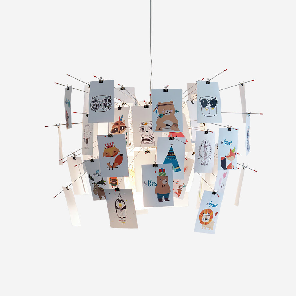 Lampadario Carta e metallo Colorful bianco Carte Whimsical moderno