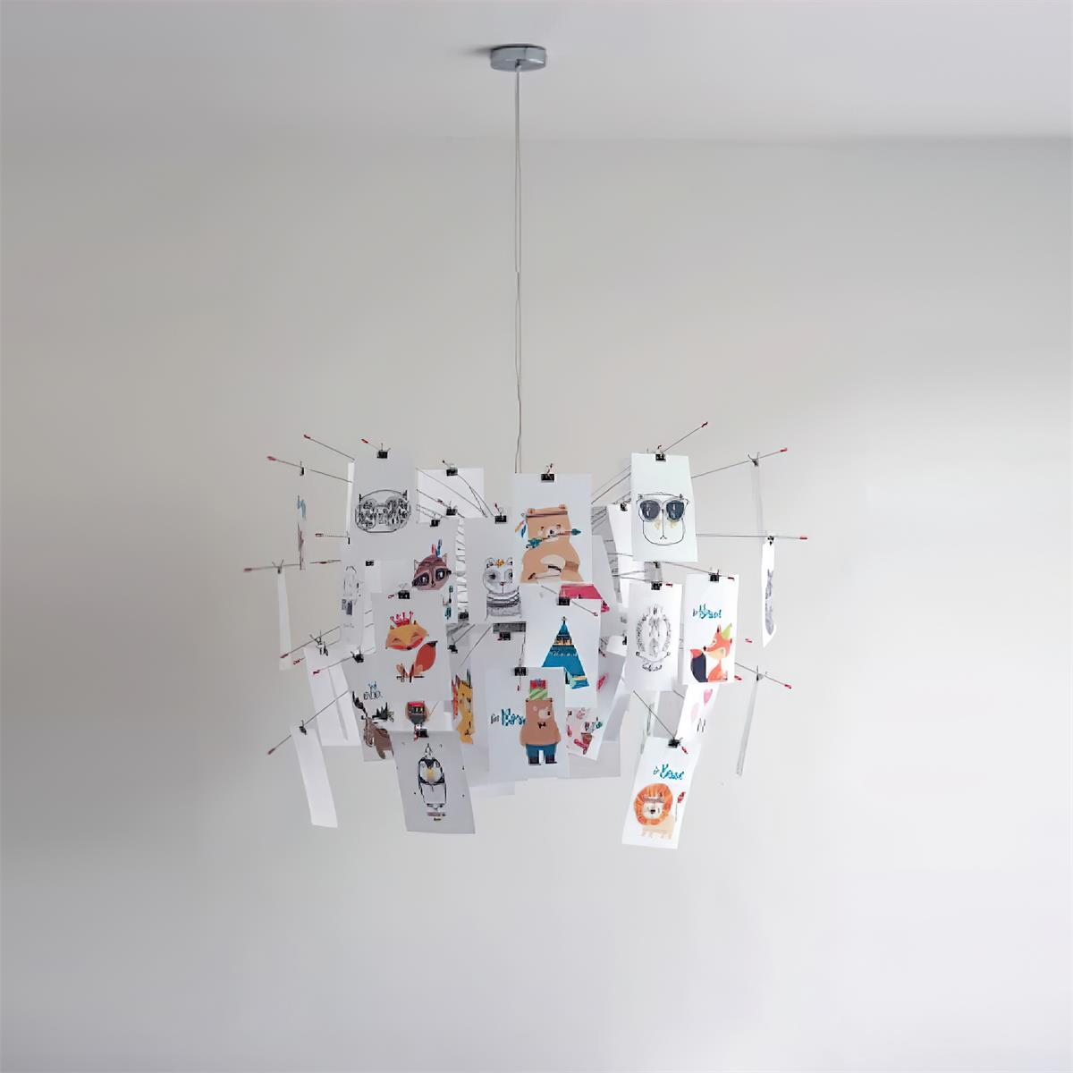 Lampadario Carta e metallo Colorful bianco Carte Whimsical moderno
