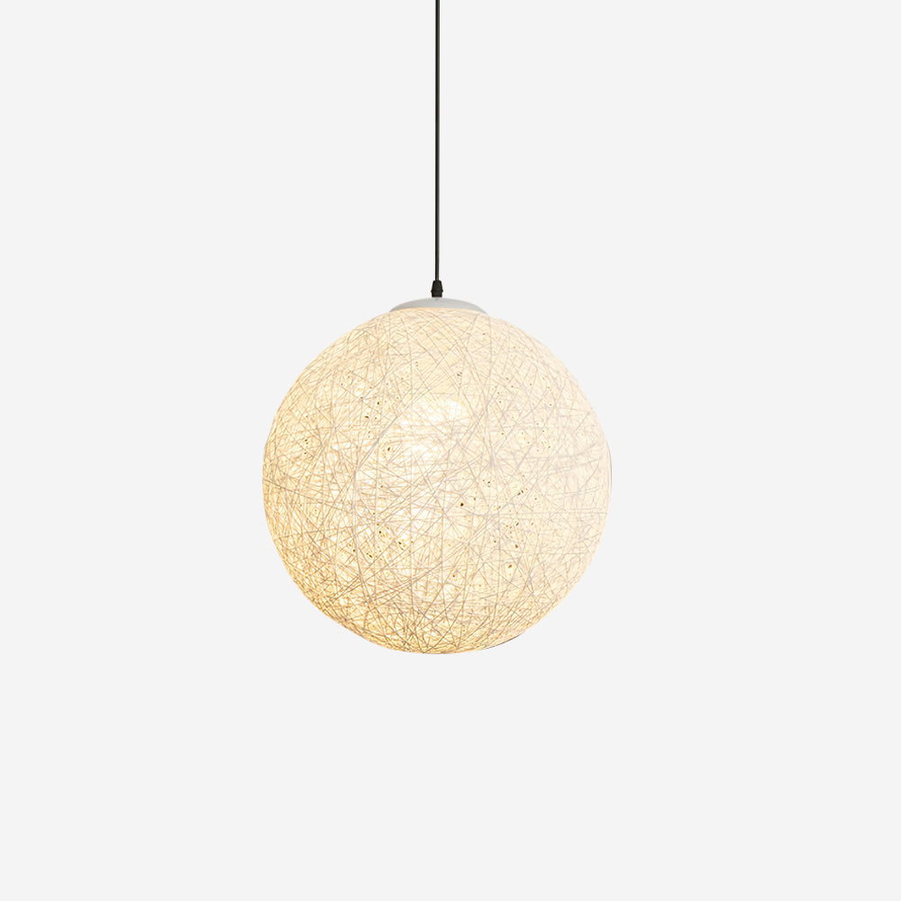 Rovira lampada a sospensione Canapa Intrecciata sfera Bohemian