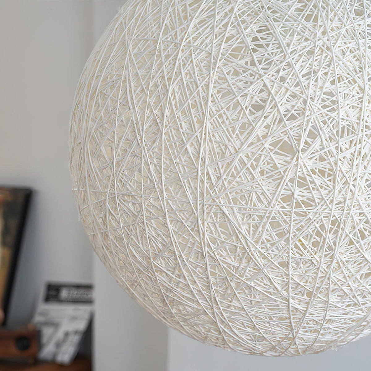 Rovira lampada a sospensione Canapa Intrecciata sfera Bohemian