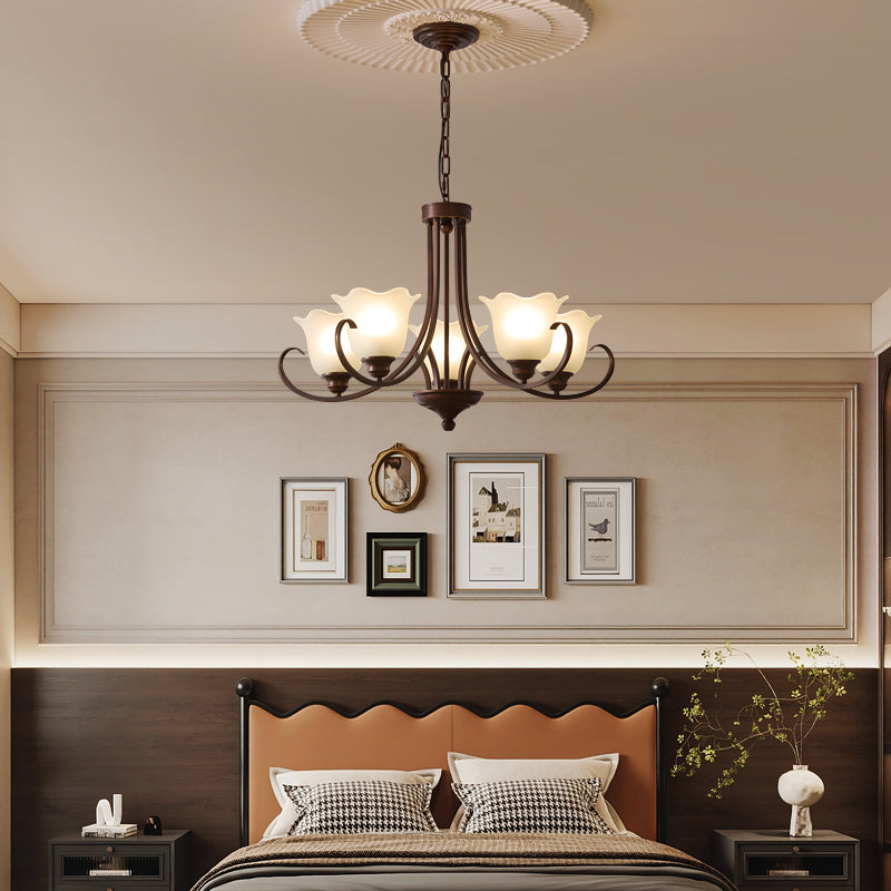 Nydorisra Elegance vintage lampadario in vetro con Motivo Florale floreale
