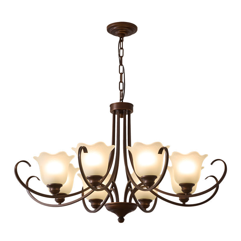 Nydorisra Elegance vintage lampadario in vetro con Motivo Florale floreale