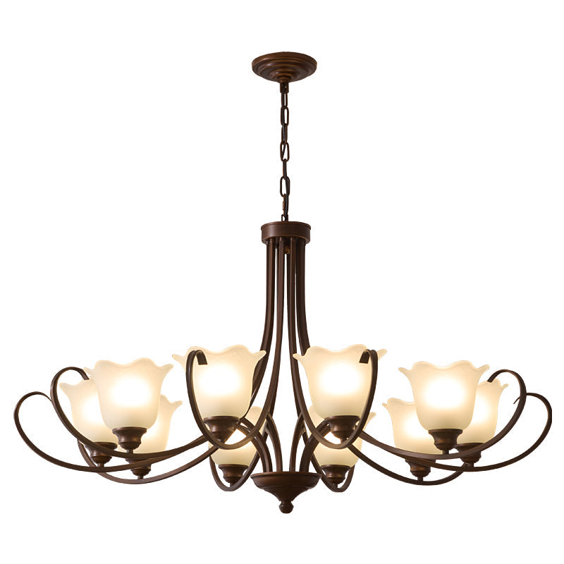 Nydorisra Elegance vintage lampadario in vetro con Motivo Florale floreale