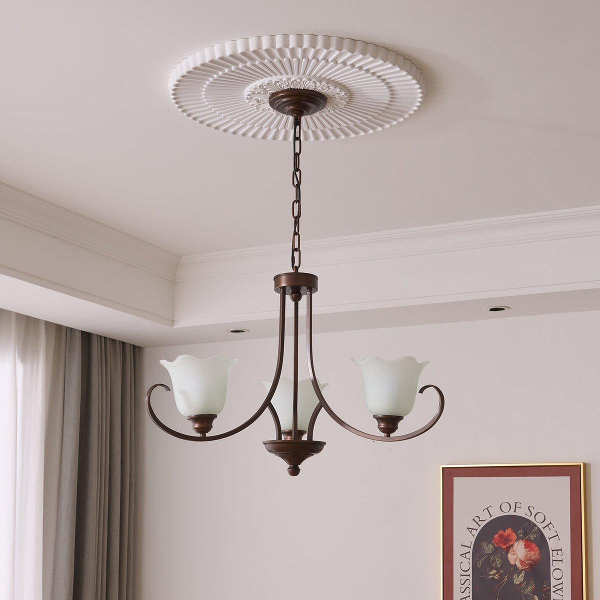 Nydorisra Elegance vintage lampadario in vetro con Motivo Florale floreale