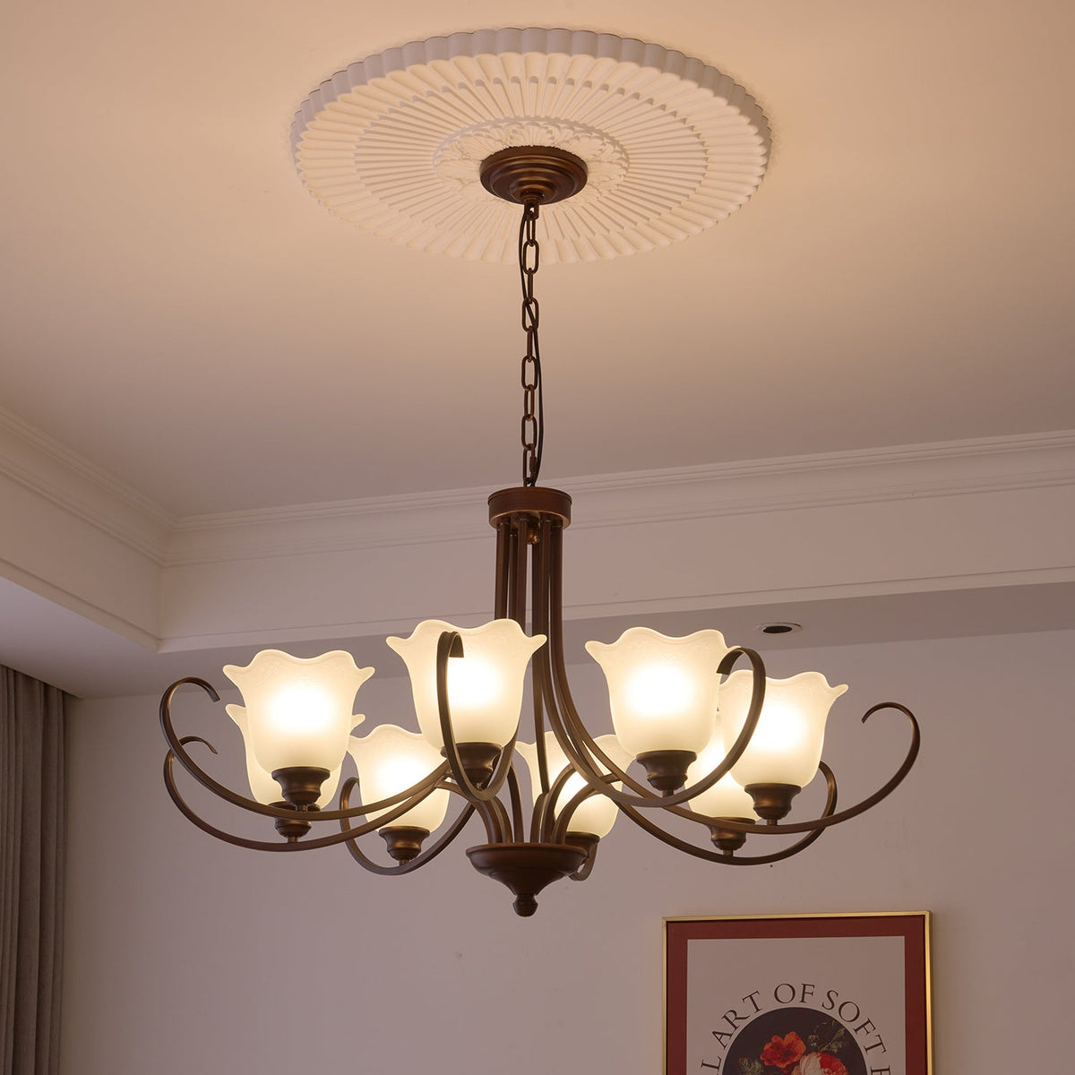 Nydorisra Elegance vintage lampadario in vetro con Motivo Florale floreale