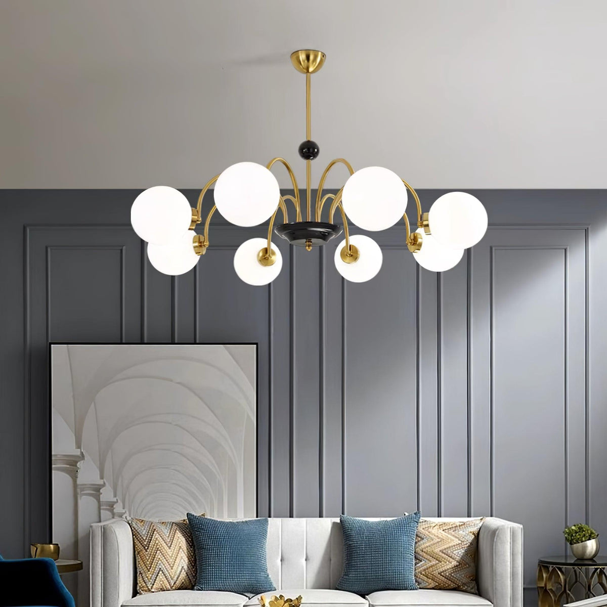 Lampadario Bracci Curvi Ombrelloni Sferici Stile moderno Retro sala da pranzo | Relic Pieces