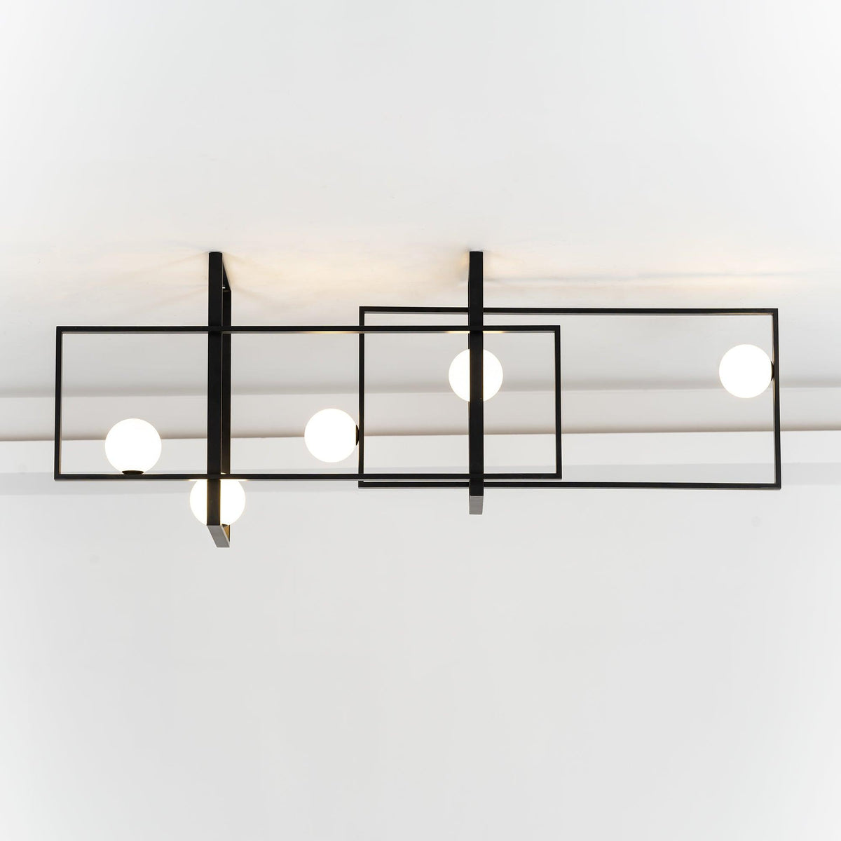 Veliiel lampadario Mondrian Geometrico in vetro e ottone moderno