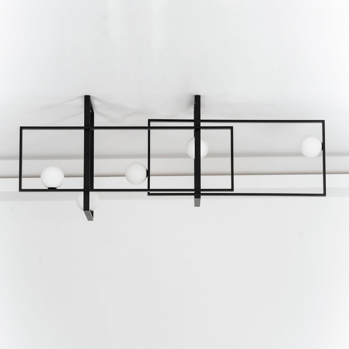 Veliiel lampadario Mondrian Geometrico in vetro e ottone moderno