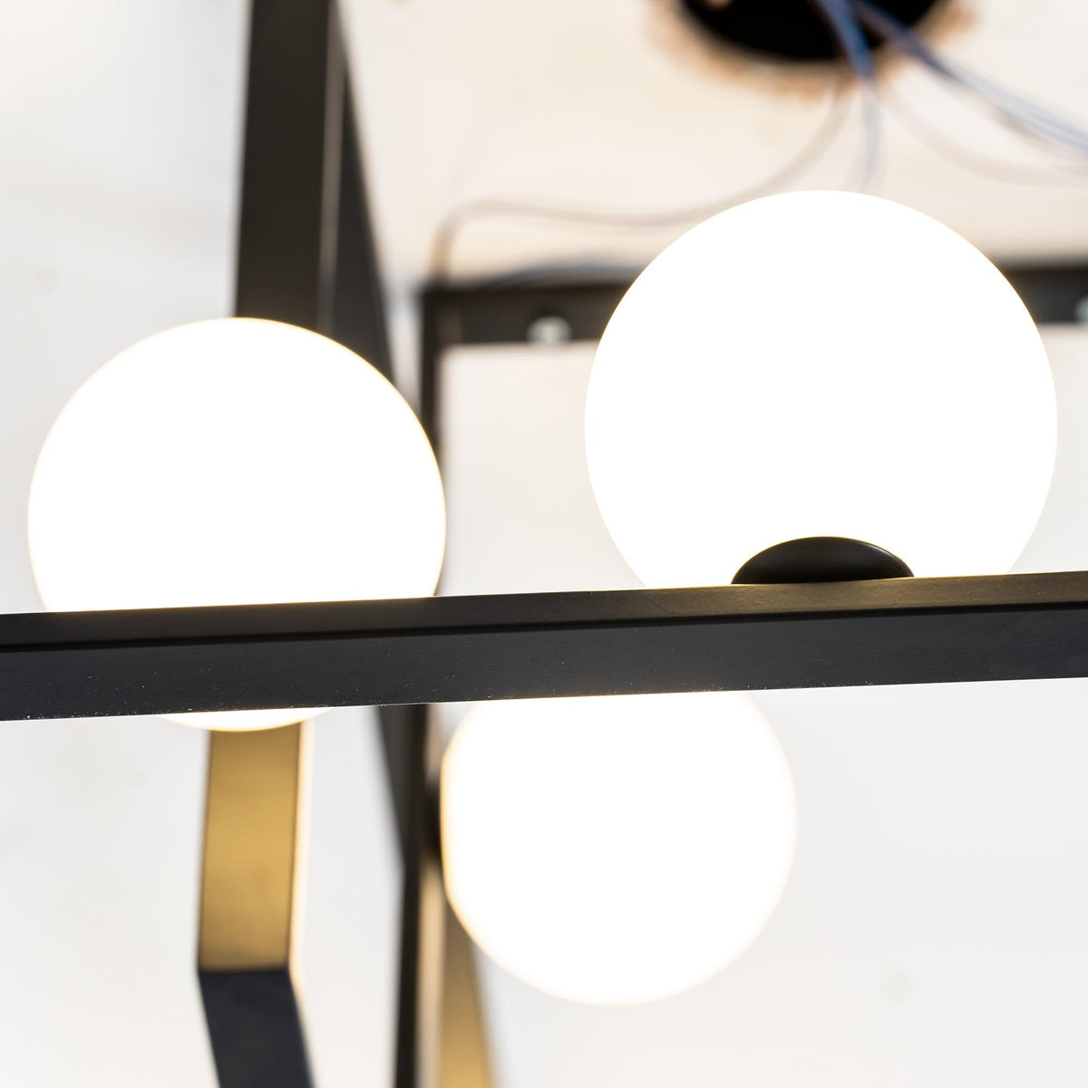 Veliiel lampadario Mondrian Geometrico in vetro e ottone moderno