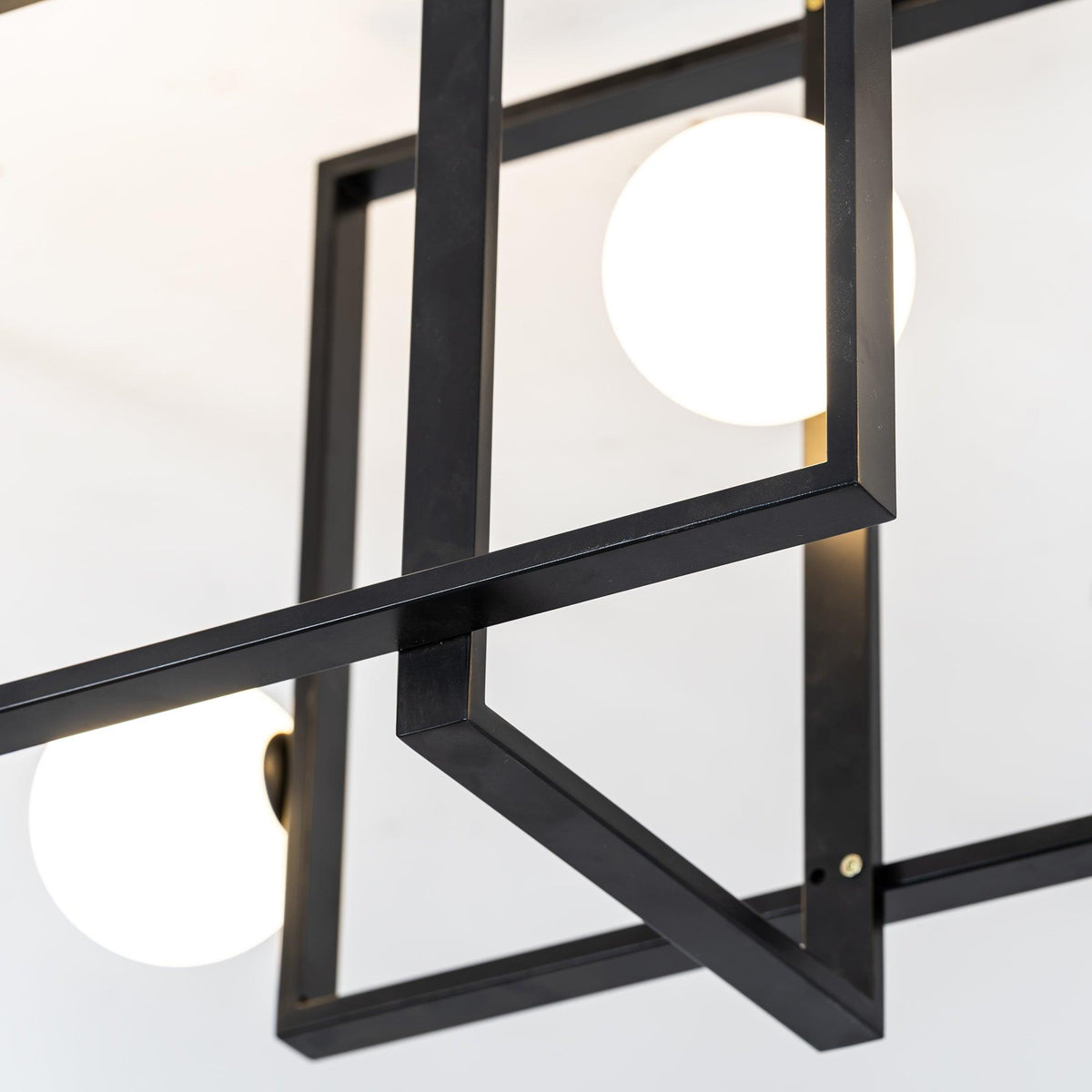 Veliiel lampadario Mondrian Geometrico in vetro e ottone moderno