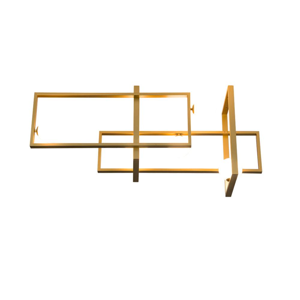 Veliiel lampadario Mondrian Geometrico in vetro e ottone moderno