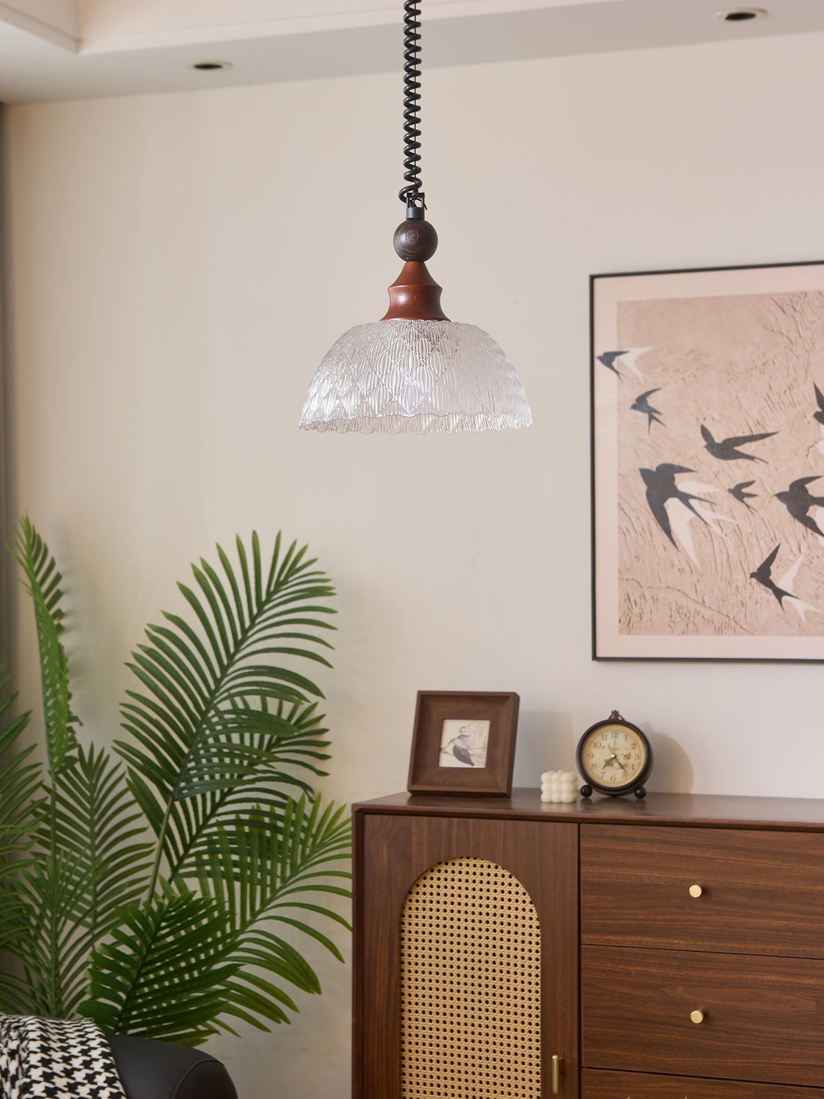 Nydoreth Elegance vintage Art lampada a sospensione in legno