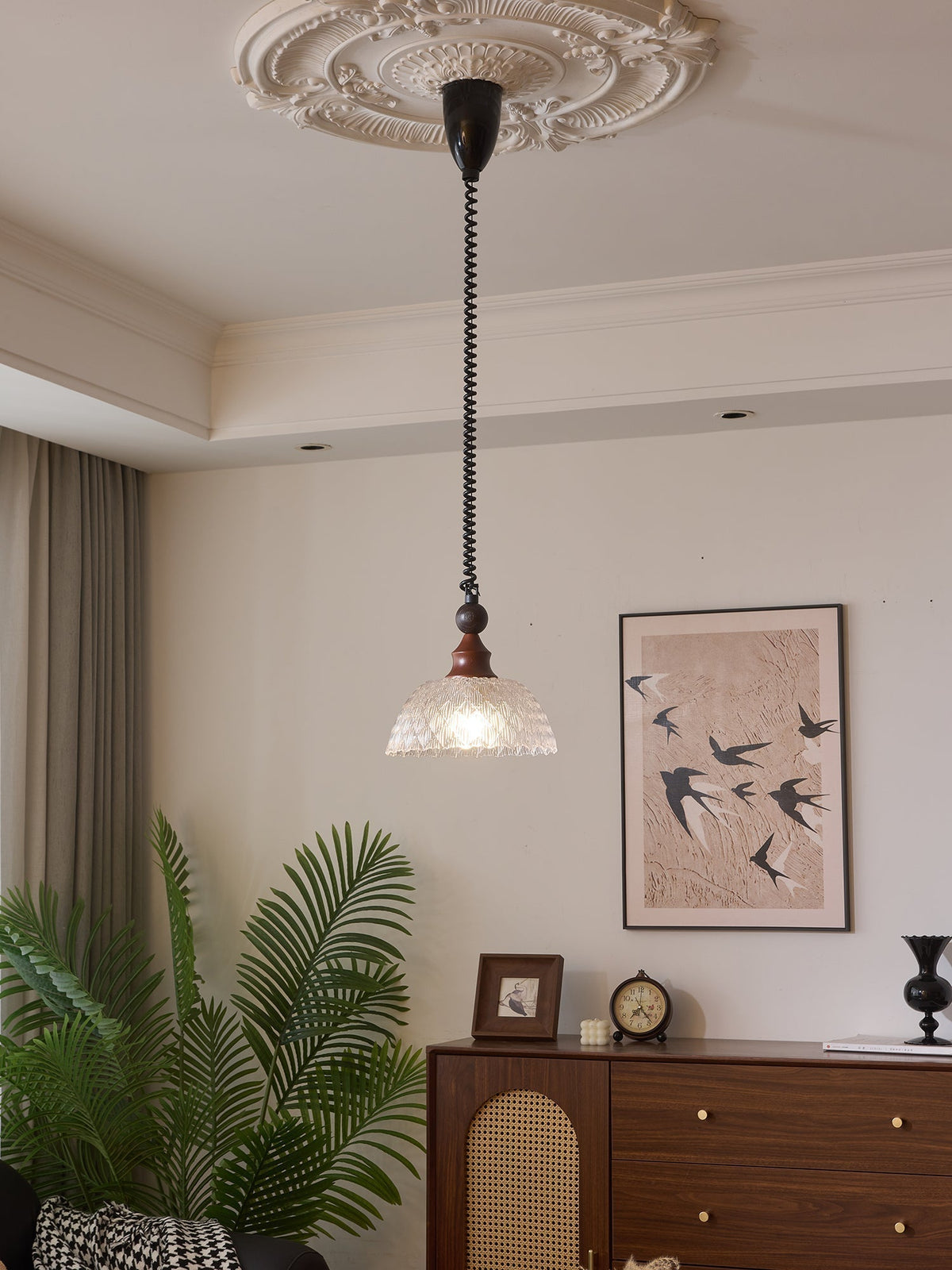 Nydoreth Elegance vintage Art lampada a sospensione in legno