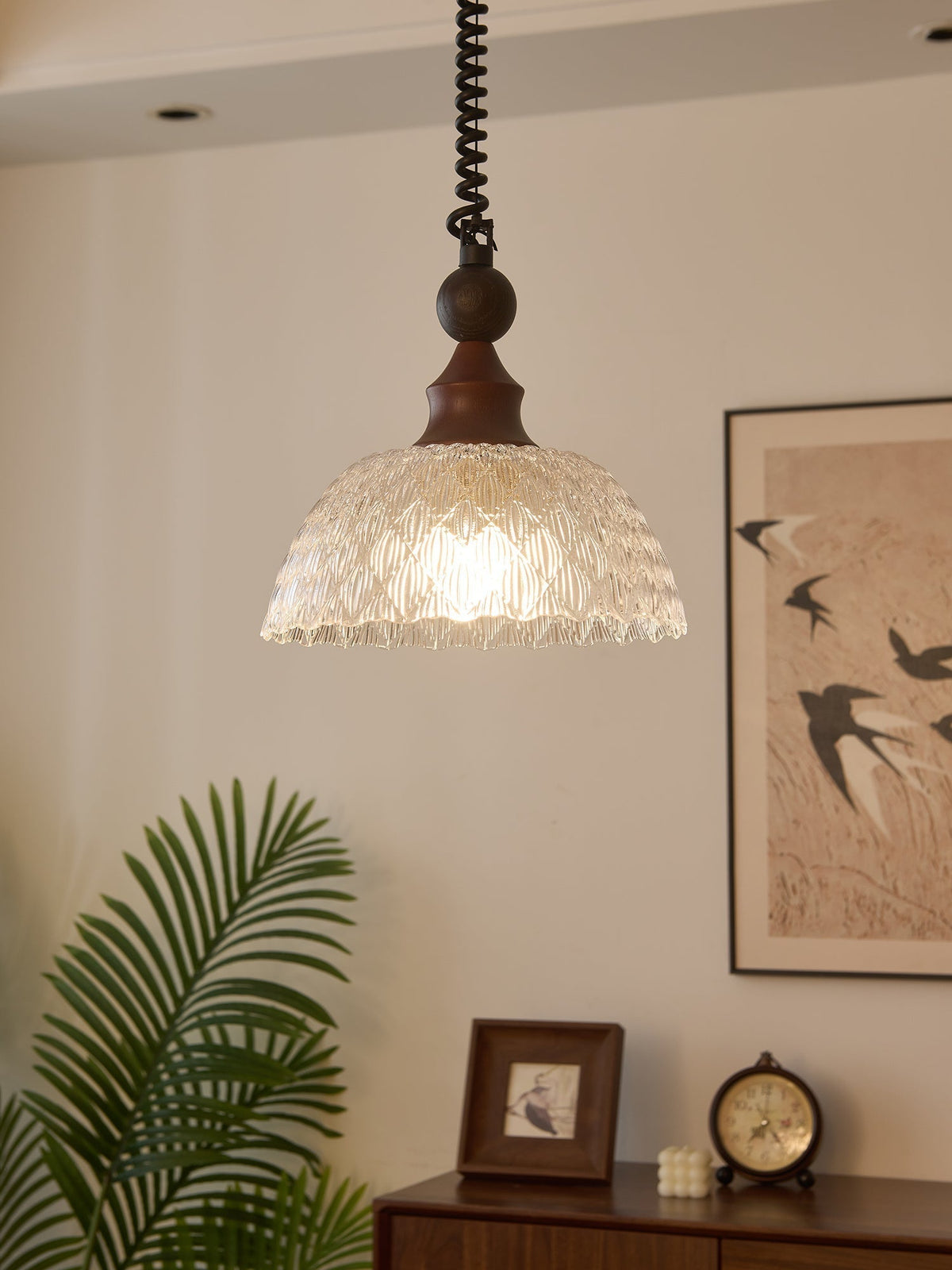 Nydoreth Elegance vintage Art lampada a sospensione in legno