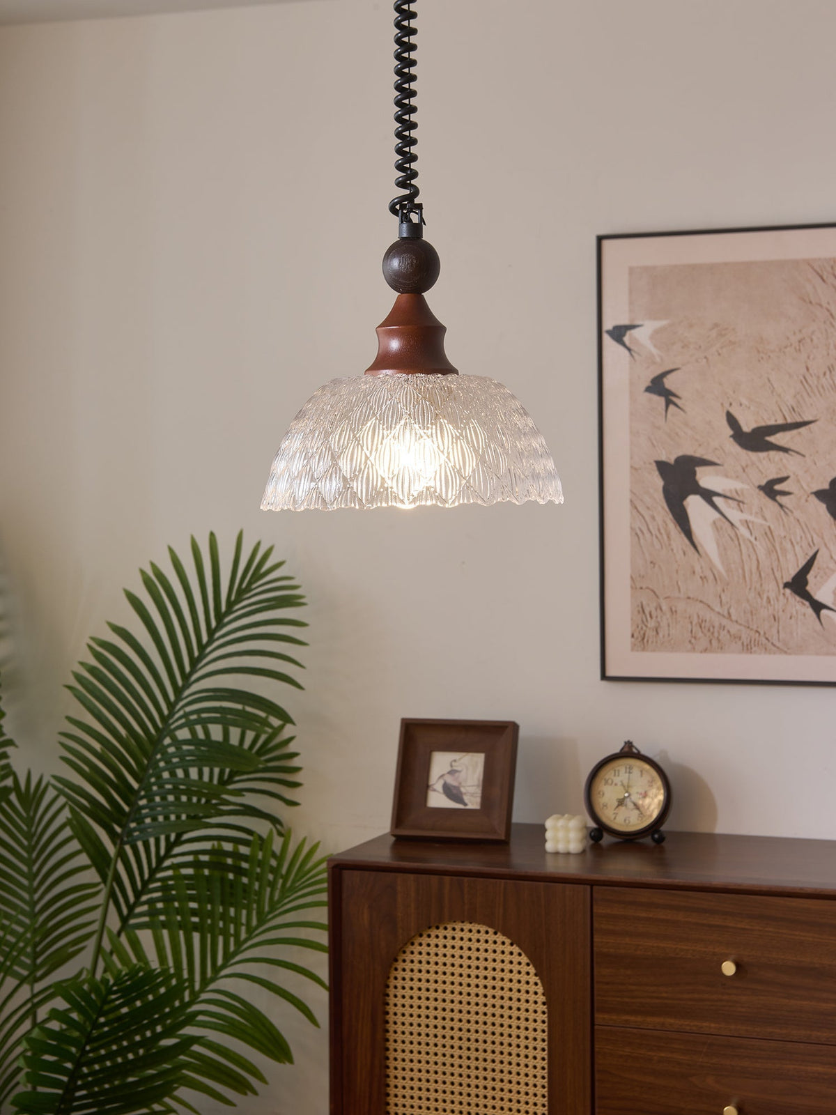 Nydoreth Elegance vintage Art lampada a sospensione in legno