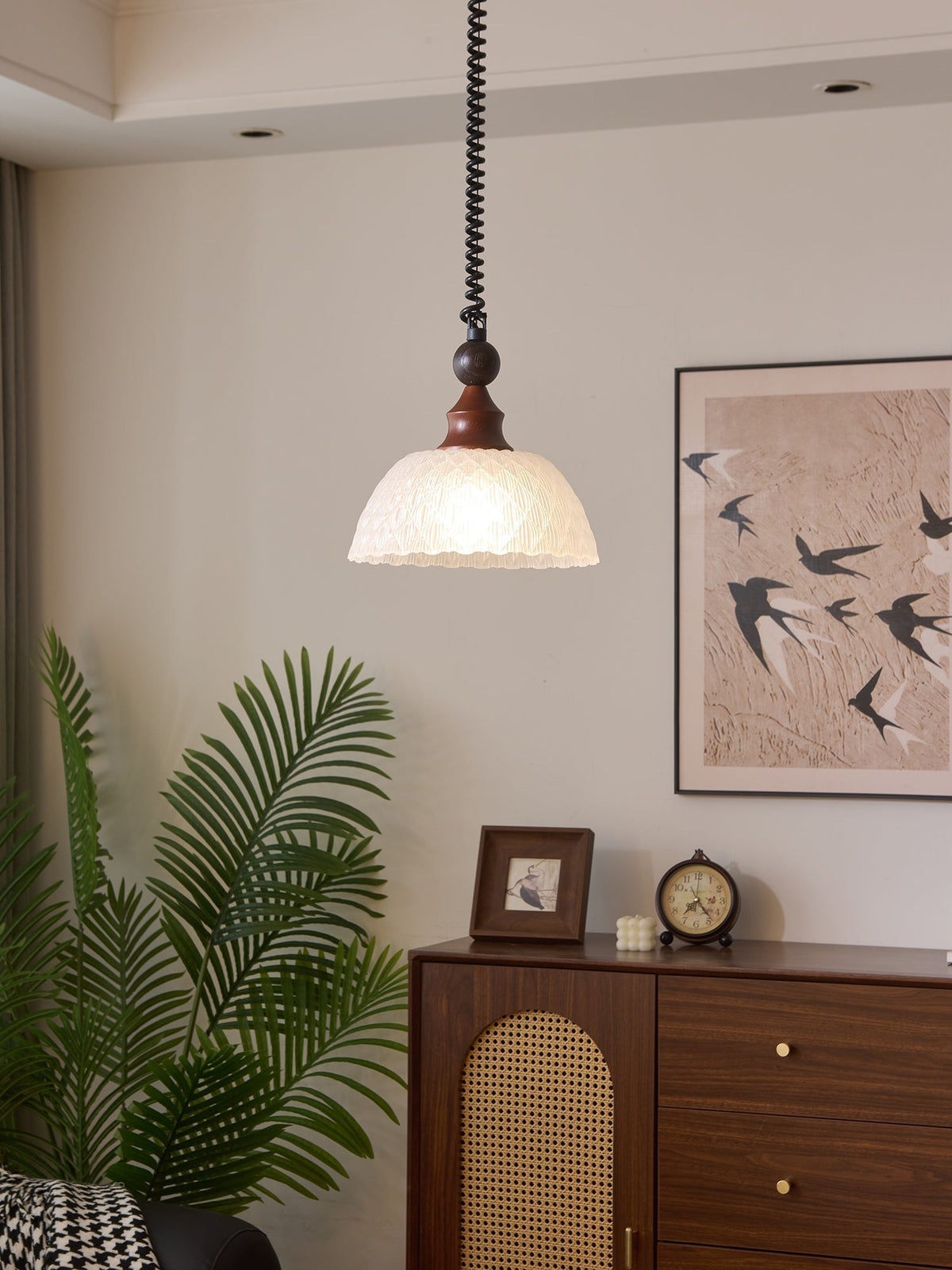 Nydoreth Elegance vintage Art lampada a sospensione in legno