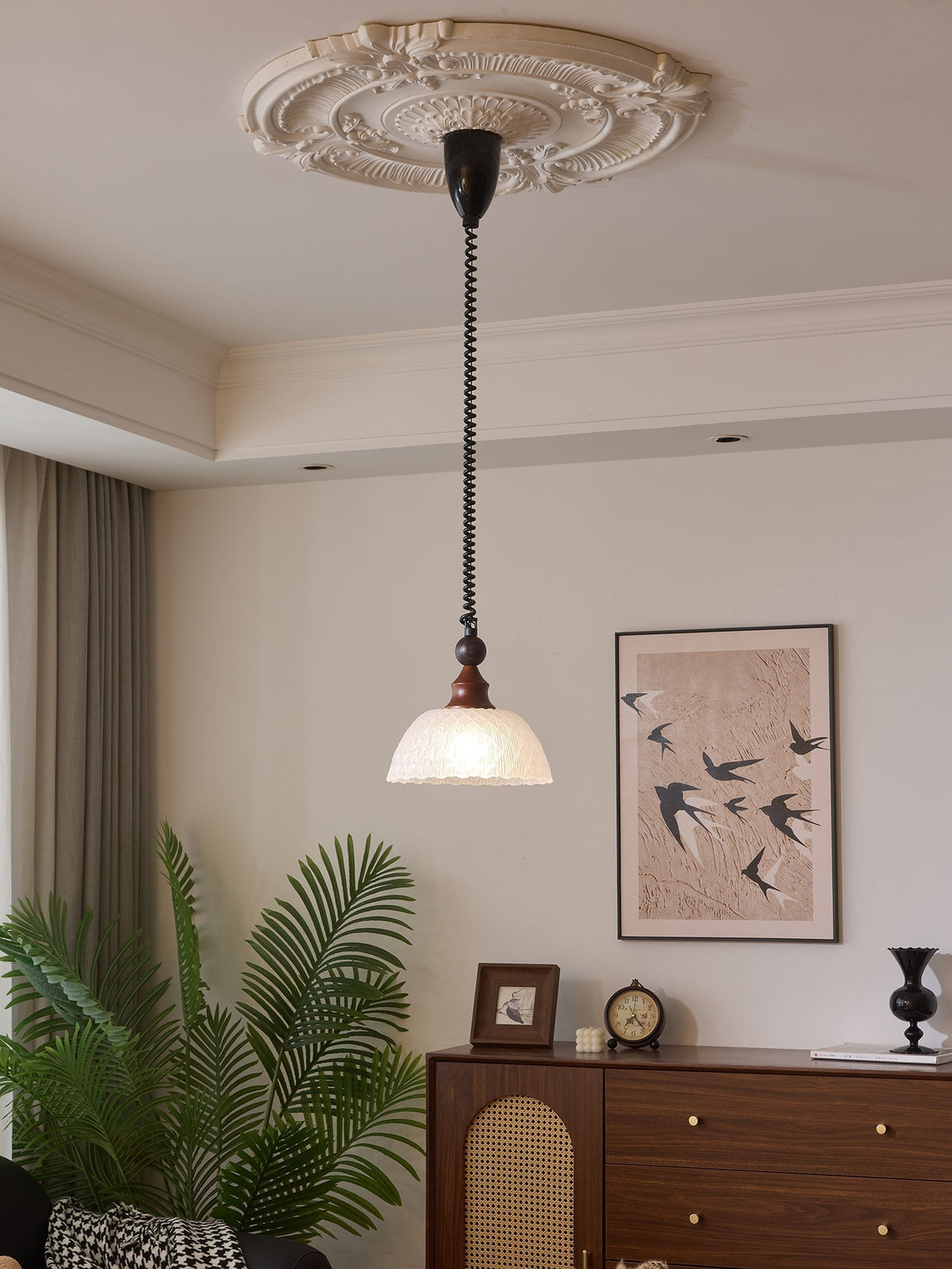 Nydoreth Elegance vintage Art lampada a sospensione in legno