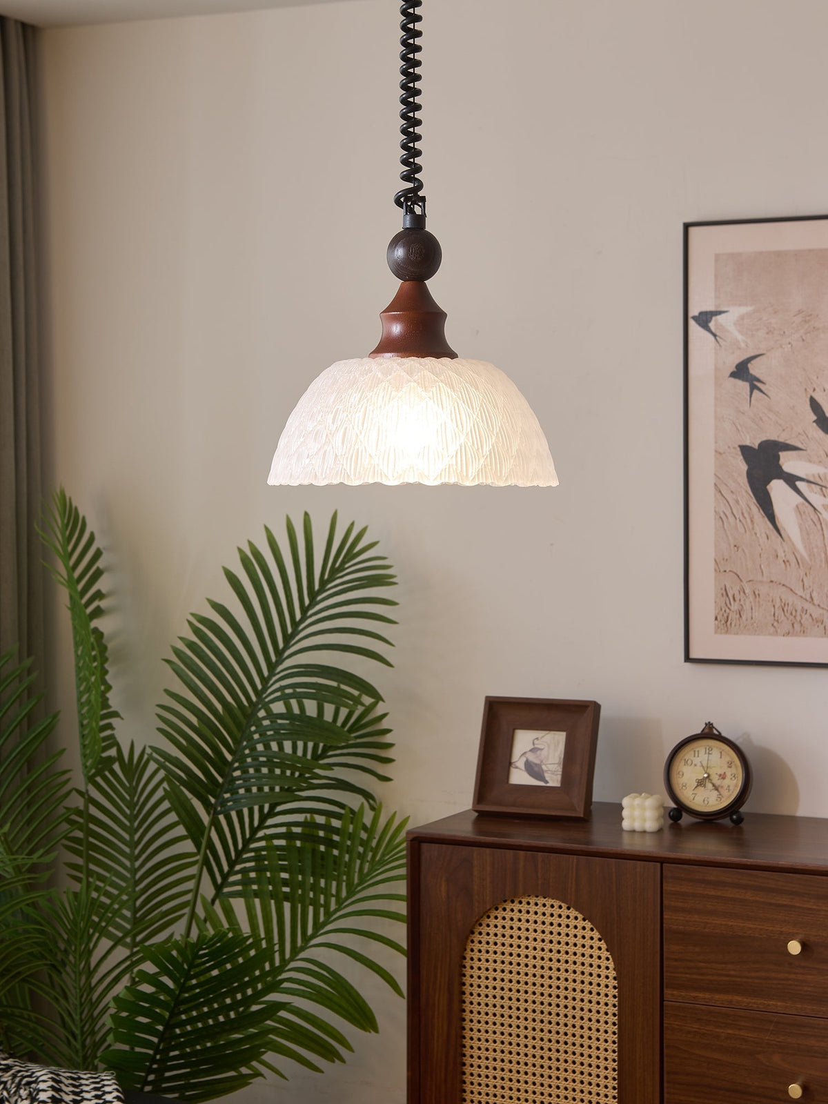Nydoreth Elegance vintage Art lampada a sospensione in legno