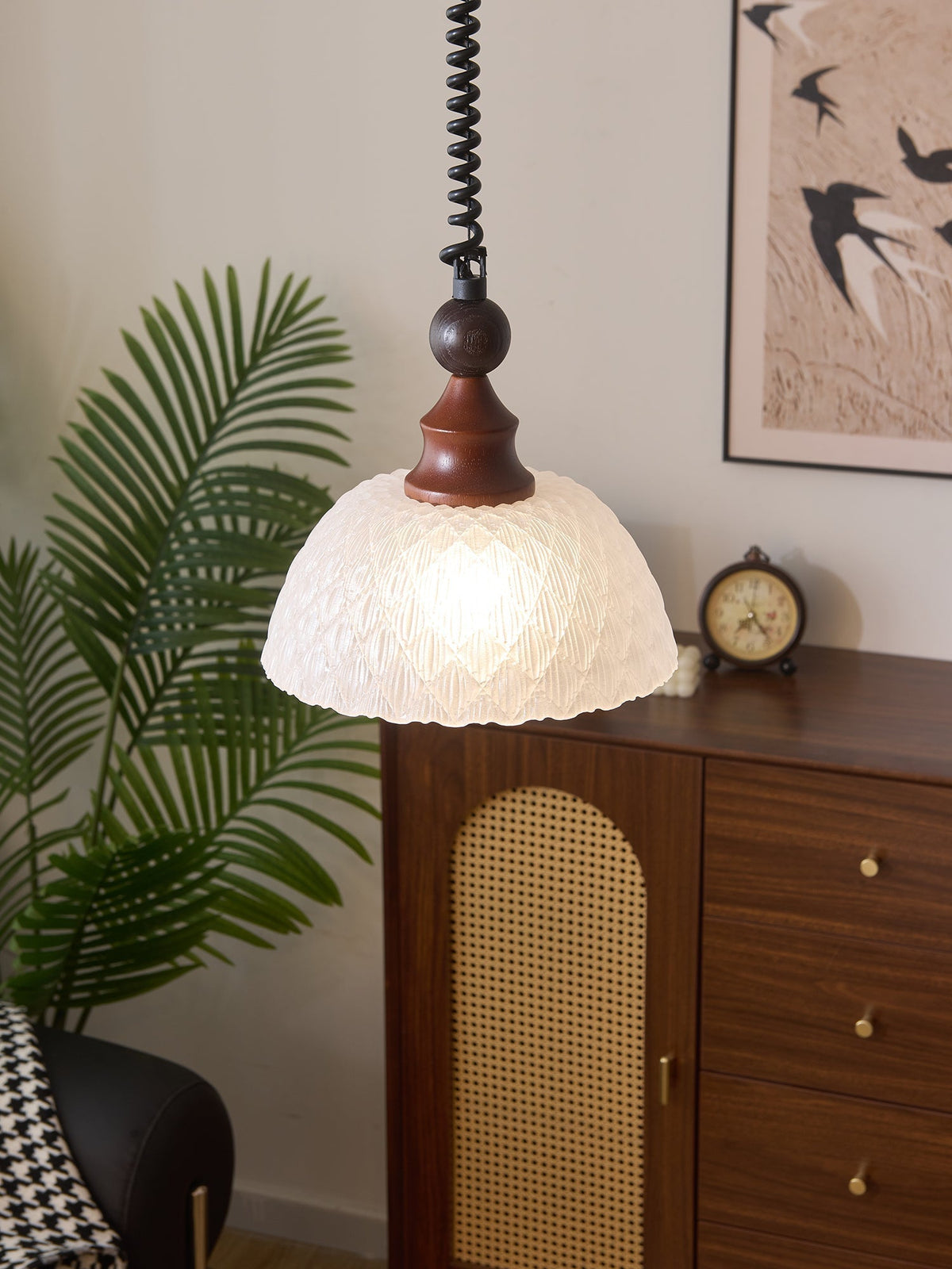 Nydoreth Elegance vintage Art lampada a sospensione in legno