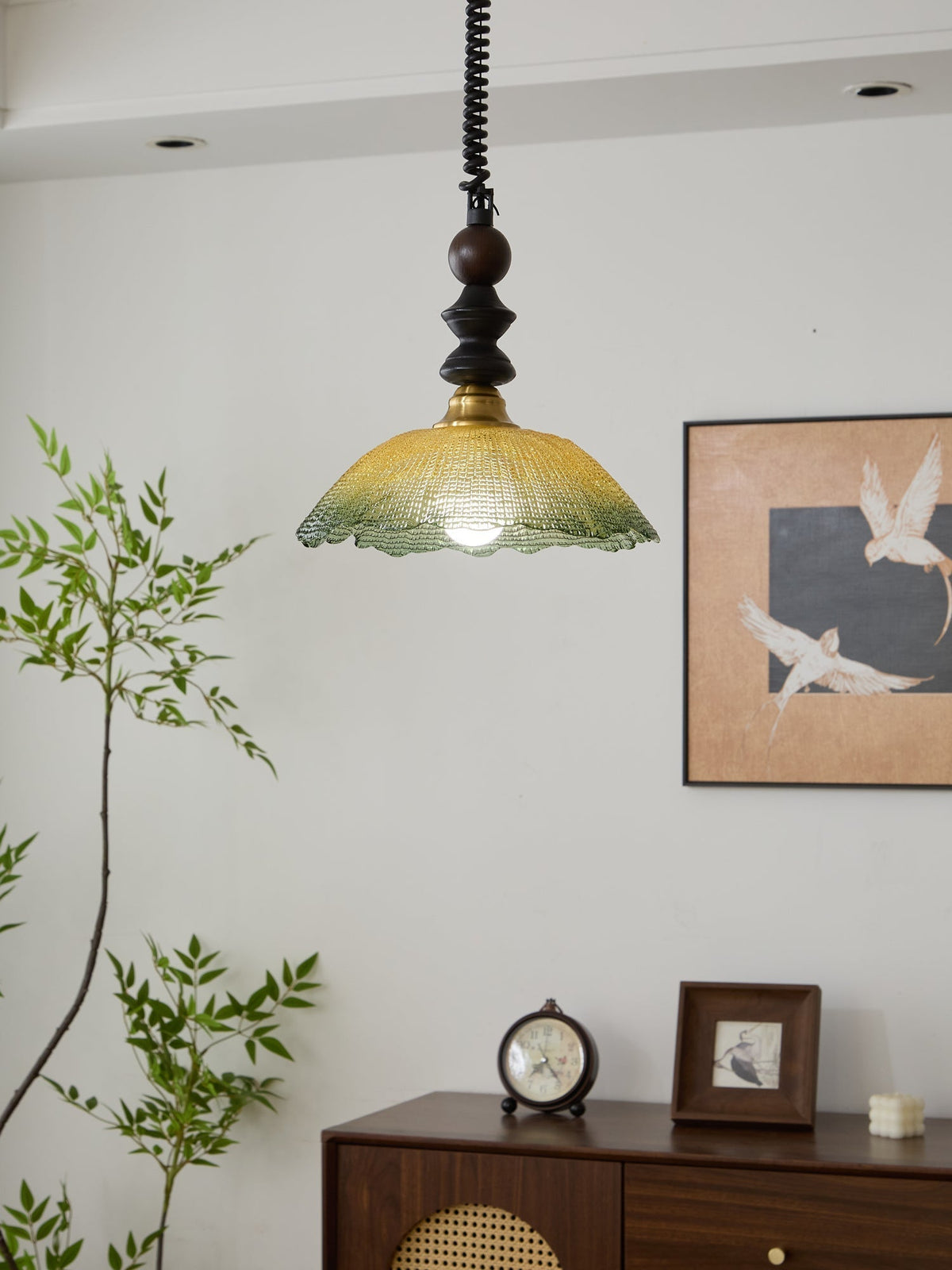 Nydoreth Elegance vintage Art lampada a sospensione in legno