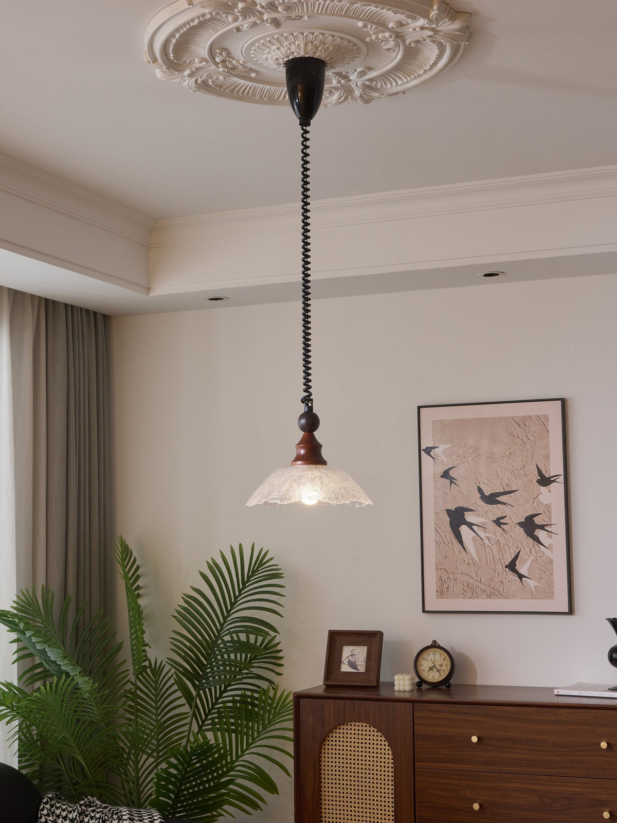 Nydoreth Elegance vintage Art lampada a sospensione in legno