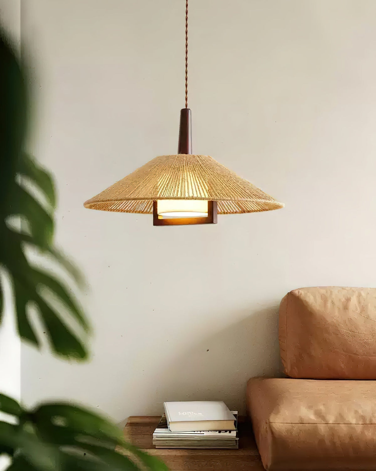 Fidoya lampada a sospensione in canapa intrecciata