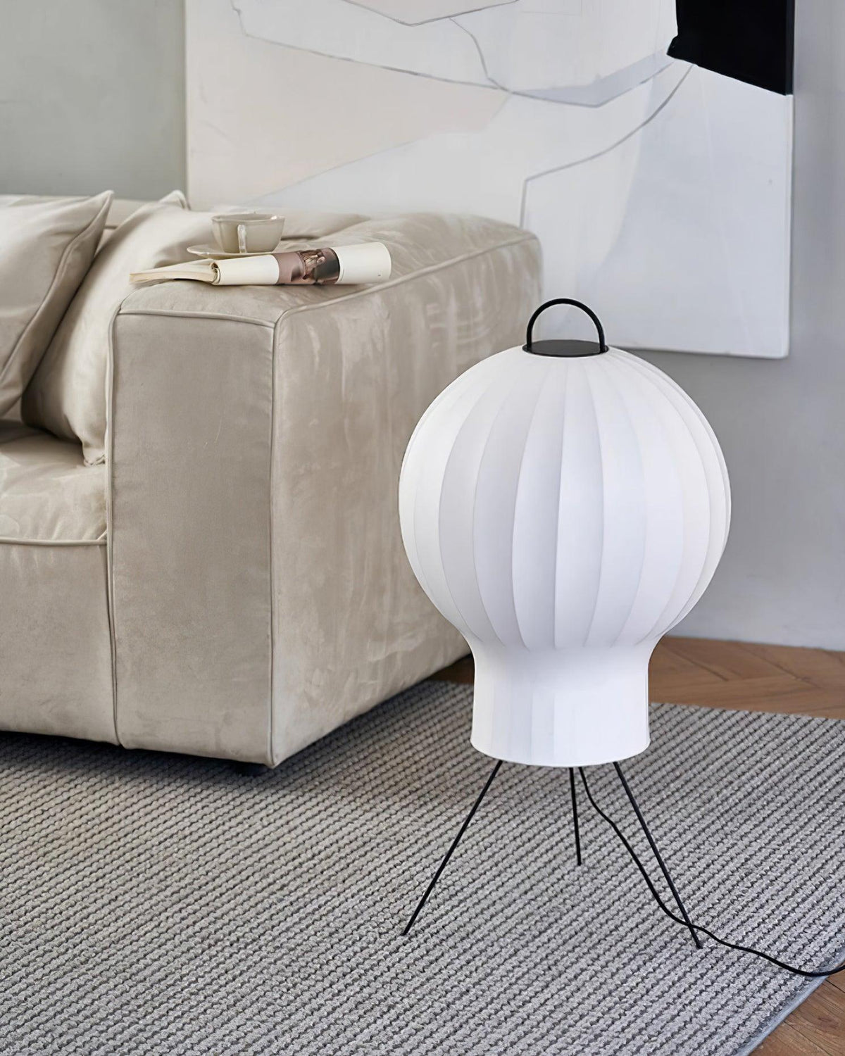Balloon lampada da terra minimalista in Seta a globo