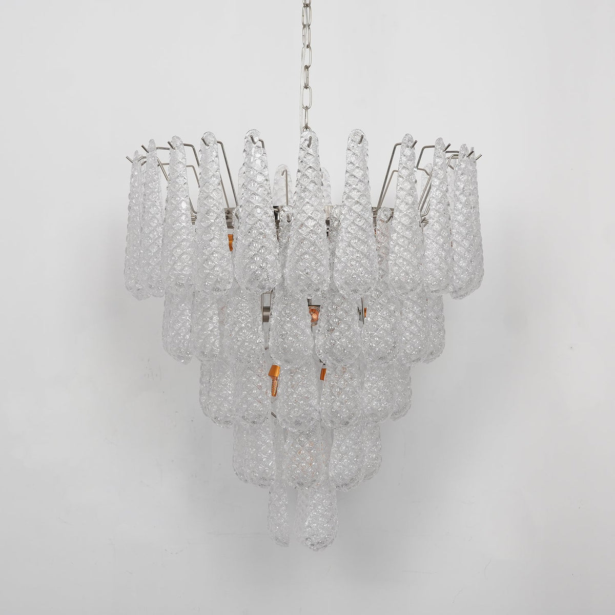 Lioralella lampadario Gocce Trasparenti vetro di Murano Cascata Diamante