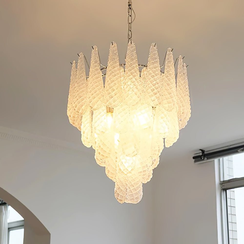 Lioralella lampadario Gocce Trasparenti vetro di Murano Cascata Diamante