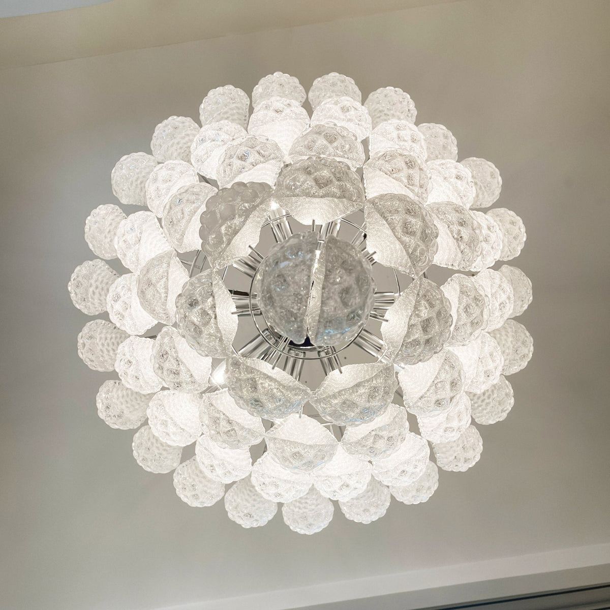 Lioralella lampadario Gocce Trasparenti vetro di Murano Cascata Diamante