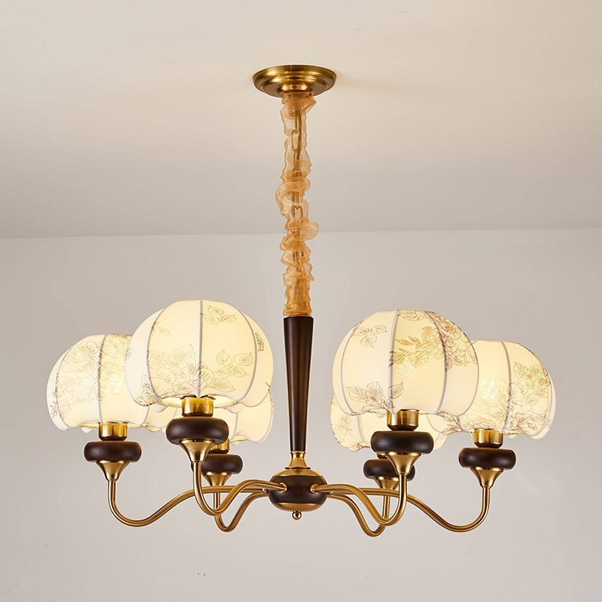 Orchid lampadario vintage in tessuto