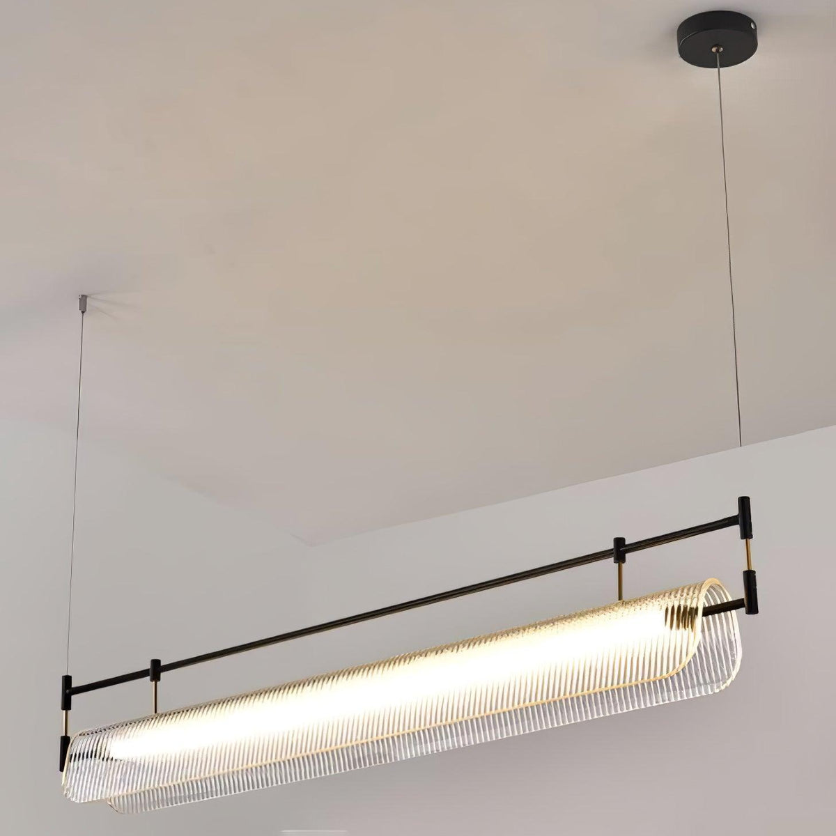 Meldo lampadario lineare Striscia Acrilico Lungo