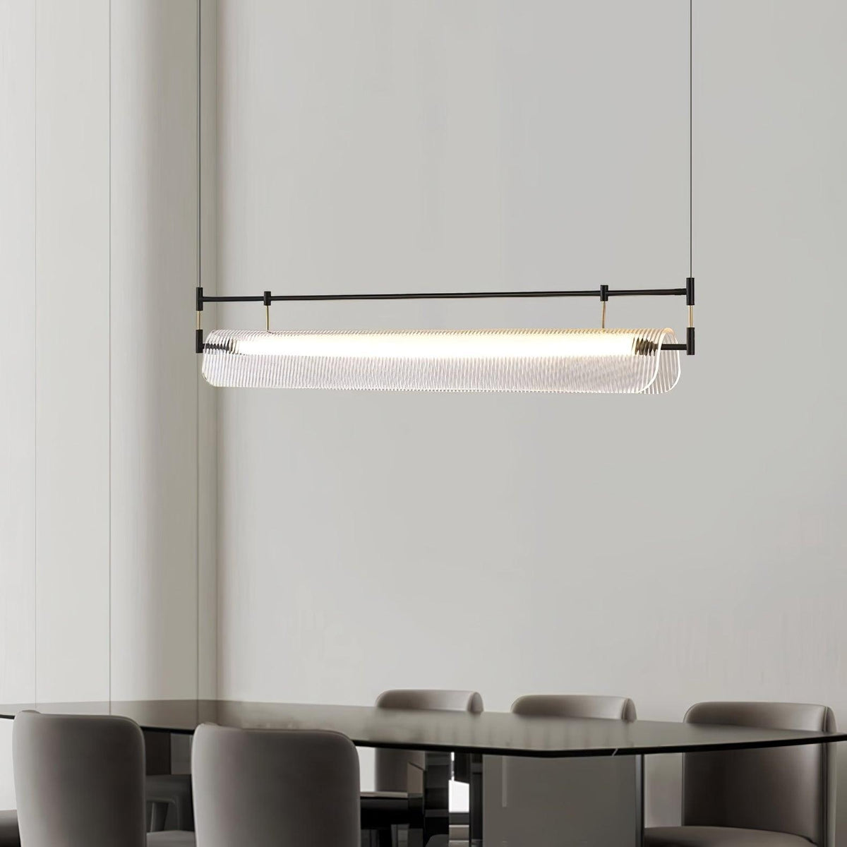 Meldo lampadario lineare Striscia Acrilico Lungo
