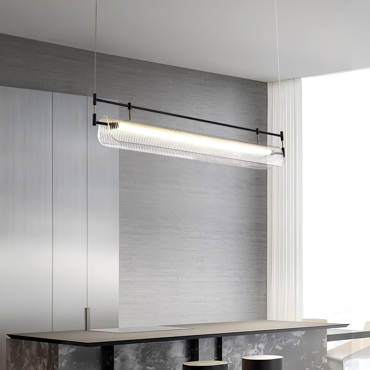 Meldo lampadario lineare Striscia Acrilico Lungo