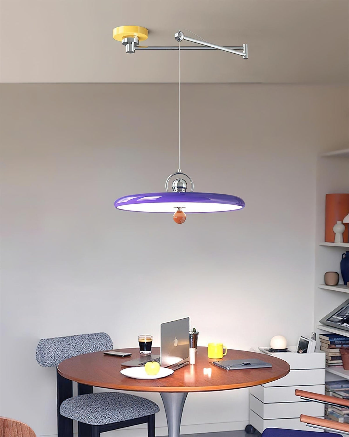 Cirorenne lampada a sospensione con braccio oscillante, colore viola