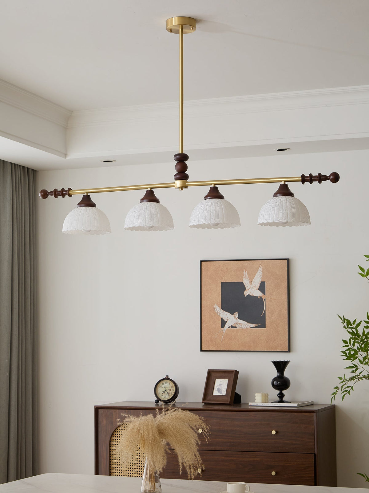 Codoriel lampada a sospensione in legno e vetro con Design Tradizionale