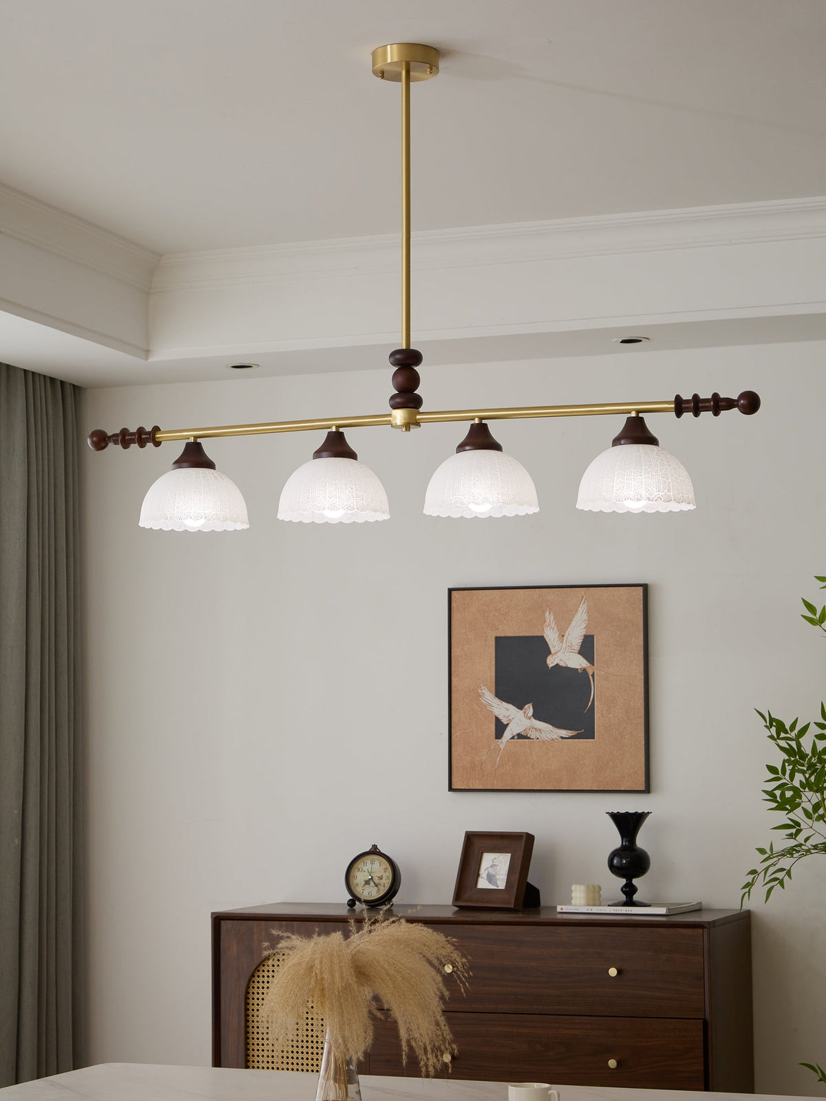 Codoriel lampada a sospensione in legno e vetro con Design Tradizionale
