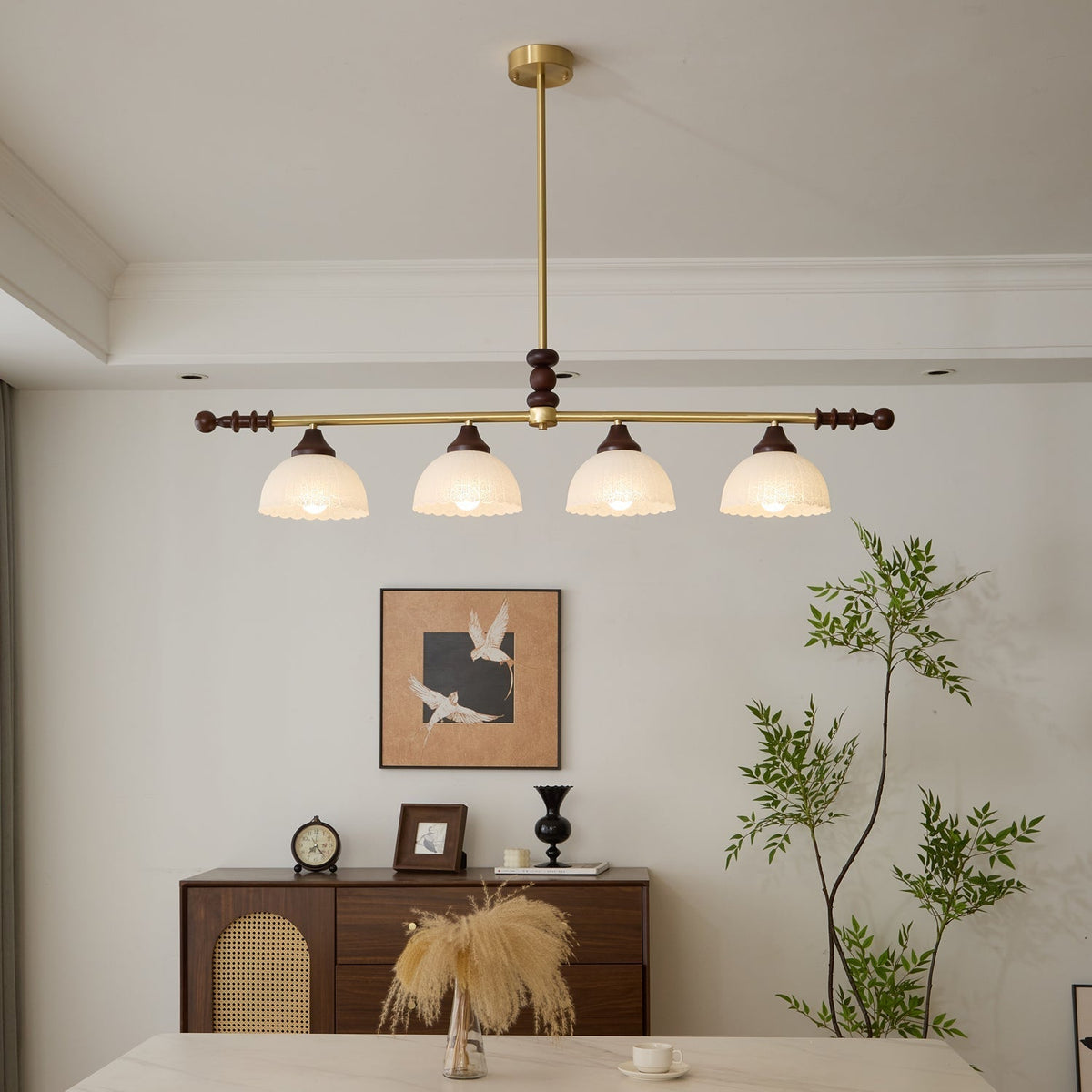 Codoriel lampada a sospensione in legno e vetro con Design Tradizionale