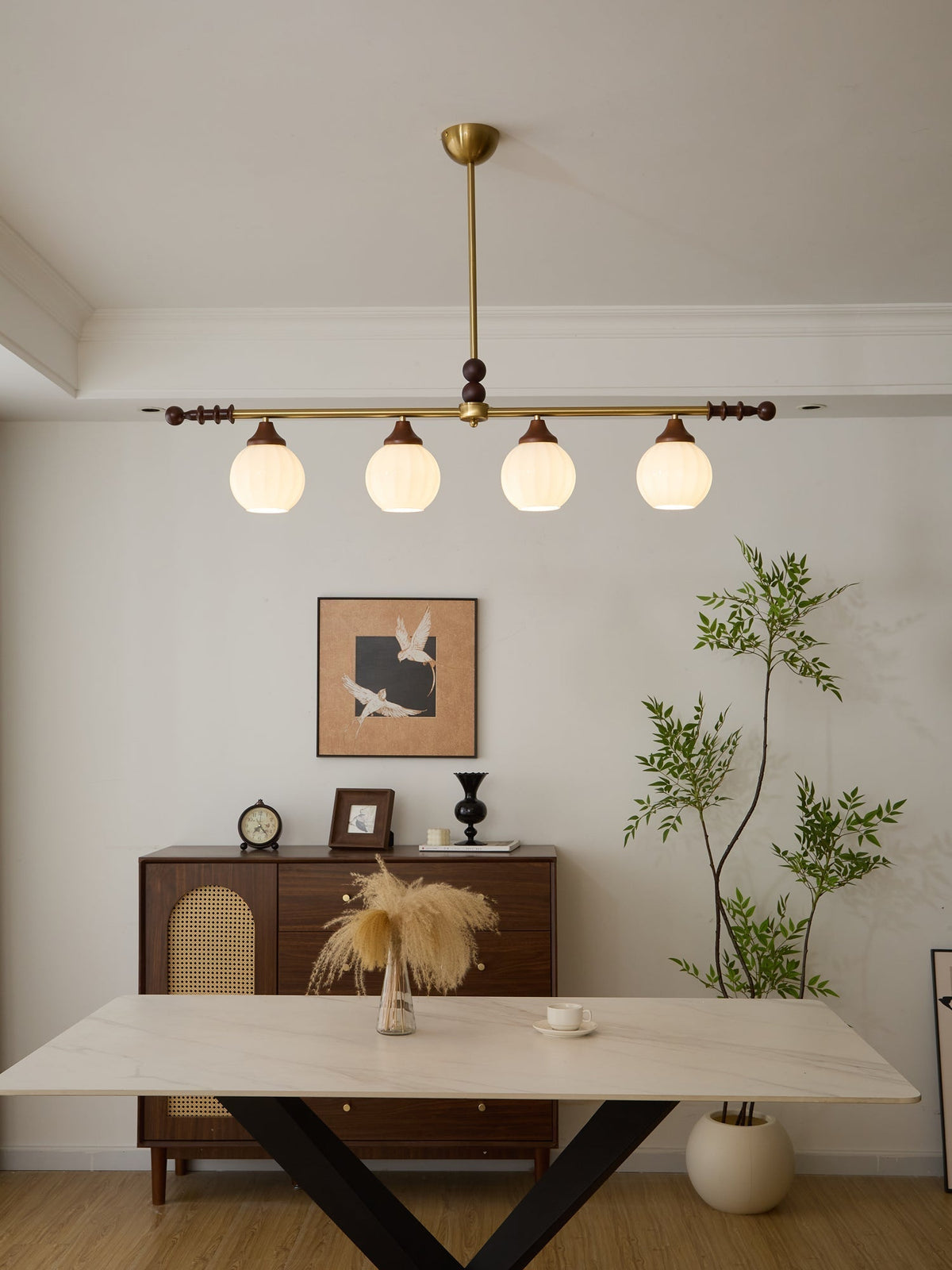 Codoriel lampada a sospensione in legno e vetro con Design Tradizionale